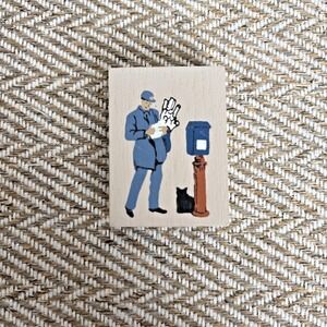 The Cats Meow Village "Mail Man Post Office Delivery " Accessory Shelf Sitter